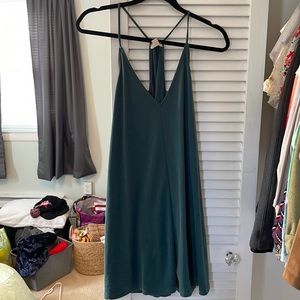 Dark green/gray spaghetti strap mini dress, light weight